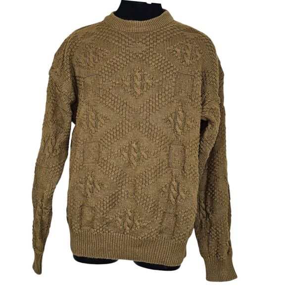 Woods & Gray Other - Vintage Woods & Gray Brown Chunky Textured Cable Knit Pull On Sweater Size L